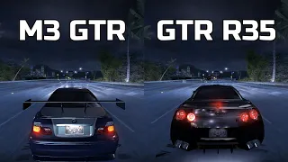 BMW M3 GTR vs Nissan GTR - Need for Speed Carbon (Drag Race)
