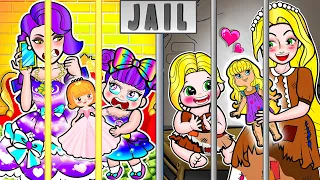 [🐾paper dolls🐾] Rich vs Poor Rapunzel in Prison Mother and Daughter | Rapunzel Family 놀이 종이