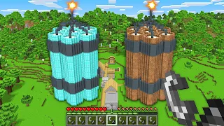 I look this DIAMOND TNT vs DIRT DYNAMITE Battle in My Minecraft World !!! New Secret TNT !!!