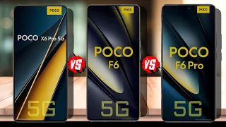 Poco X6 pro Vs Poco F6 Vs Poco F6 pro || Comparison ✅ || xiaomipoco5G