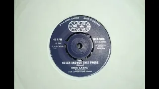 Soul Dancer - OSSIE LAYNE - Never Answer That Phone - R&B MRB 5006 UK 1966 B of 'Come Back'