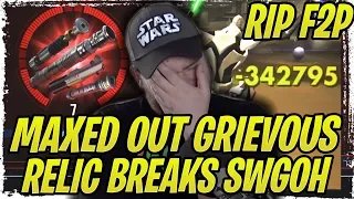 Relics Broke Galaxy of Heroes... Maxed Out Grievous Relic Gameplay and Darth Malak/Revan