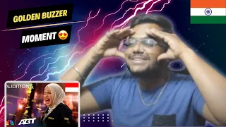 INDIAN REACTION TO Putri Ariani receives the GOLDEN BUZZER from Simon Cowell - AGT 2023