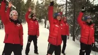 Norwegian Ski Jumpers are dancing