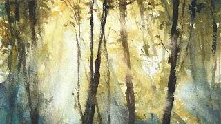 How To Paint A Sunlit Forest With 4 Colors: Watercolor Demo