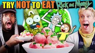 Try Not To Eat Challenge - Rick And Morty (Szechuan Sauce, Pickle Rick, Eyeholes, Simple Rick's)