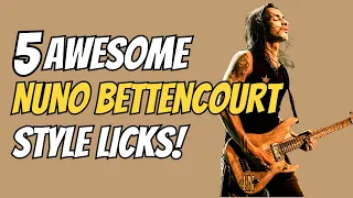 5 AWESOME Nuno Bettencourt Style Licks! (Guitar Lesson w/TAB) - MasterThatLick!