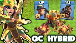 QC HYBRID! Perfect Way to Use Queen Charge with Hybrid 3 Stars - TH16 Best Attacks - Clash Of Clans