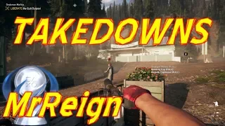 Far Cry 5 - How To Do A Pistol & Chain Takedown - Ledge Takedown Farming