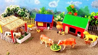 Diy mini diorama cow shed | cow shed - horse house | how to hand pump | diy farming