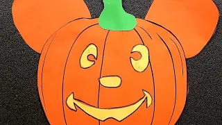 Гарбуз на Хелловін. Міккі Маус з гарбуза Аплікація. Mickey Mouse Pumpkin Craft