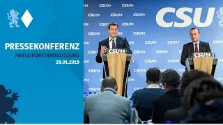 Pressekonferenz nach der Parteivorstandssitzung mit Markus Söder und Manfred Weber