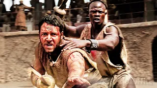 Primeira luta de gladiadores acorrentados na arena | Gladiador | Clipe