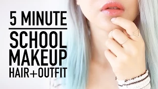 Late for School Routine ♥ 5 Minute Makeup, Hairstyle & Clothes Outfit Tips ♥ Back To School ♥ Wengie