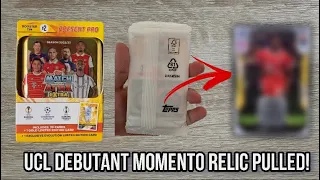 UCL DEBUTANT MOMENTO  RELIC PULLED 😱! Topps Match Attax Extra 22/23 Present Pro Booster tin