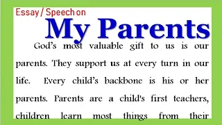 My parents essay in English 2023 essay on my parents in English speech on my parents in English