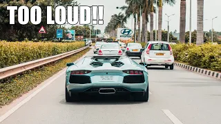 INDIAN Highway - Chasing LOUD Lamborghini Aventador Roadster | INSANE FLYBYS | GOPRO POV