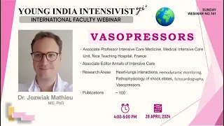 VASOPRESSORS - in septic shock and pharmacology - DR MATHIEU JOZWAIK ( FRANCE)