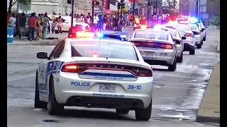 MASSIVE POLICE CONVOY! - Loads of Police cars responding Code 3 with siren in Montreal