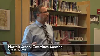 Norfolk School Committee Meeting - October 9, 2018