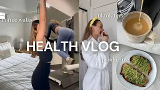 HEALTH VLOG: spilling the tea on BTS filming for TikTok, getting work done & sticking to routines !