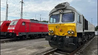 Führerstandsmitfahrt Cabride Streckenkunde Wanne Eickel nach Bochum Class 66 durch den Ruhrpott.