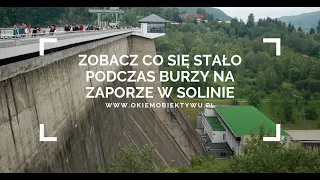 Burza nad zaporą wodną w Solinie. Dziwne zjawisko.