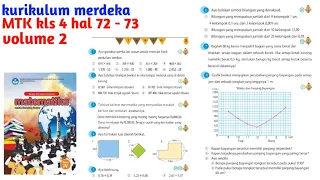 Matematika kelas 4 volume 2 halaman 72 - 73 kurikulum merdeka