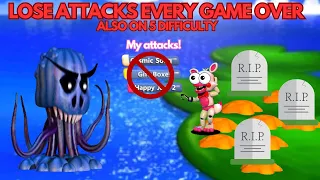How I Beat FNAF World Where Every Game Over I Lose An Attack