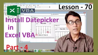 Install Datepicker in Excel VBA | Excel VBA lesson - 70 | Excel VBA User form Datepicker