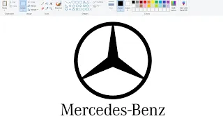 How to draw Mercedes Benz Logo in Ms Paint | Mercedes Logo Making in Computer.