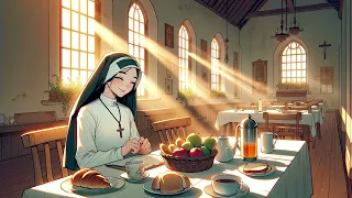 Morning Serenity: Lofi Music, Gregorian Chants, and Reflections in the Parish Hall