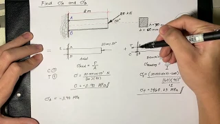 Strength of Materials - Combined Stresses (Sample Problem)