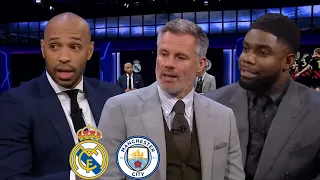 Thierry Henry & Carragher Reaction to Real Madrid vs Manchester City 1-1 Two Super Goals At Bernabeu