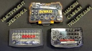 Наборы с минитрещетками Wera Zyklop Mini 073230+Bosch / DeWalt DT1516-QZ /  Gedore R49005023