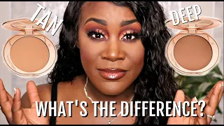 Testing Charlotte Tilbury NEW DEEP Airbrush flawless finish powder | dark skin | MISS SYDZ