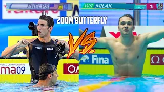 Michael Phelps 2009 vs Kristof Milak 2019: 200m Butterfly