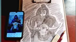 How To Draw Lord Mahadev And Nandi Ji🙏🙏 Step By Step With Pencil Sketch || PART-2