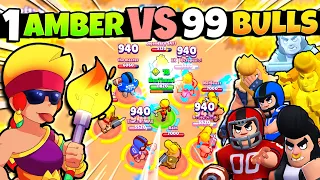 1 Amber vs 99 Bull's! 10 Round Showdown! Who Will Win?!