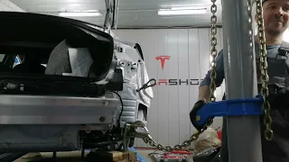 Tesla body repair.  Кузовной ремонт Tesla model 3. #Tesla #tesla #teslamodel3