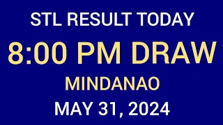 STL Mindanao Result Today 8PM Draw May 31 2024 Friday Stl LIVE Result