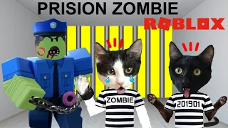 ESCAPE DE LA PRISION ZOMBIE en ROBLOX jugando con gatitos Luna y Estrella / Gameplay en español