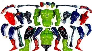 Assembling Marvel's Hulk Smash vs Spider-Man vs Superman Vs Siren head Avengers Toys