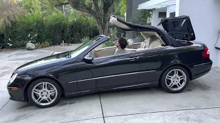 2004 Mercedes Benz CLK500 Convertible Top Operation + Fabric Tucking Under Rear Window Quick Fix