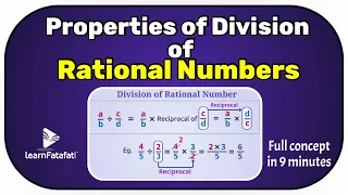 Class 8 Rational Numbers - Properties of Division of Rational Numbers | LearnFatafat