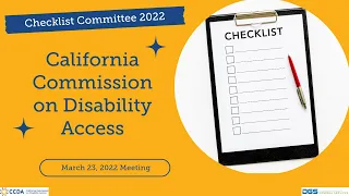 CCDA Checklist Committee Meeting March 2022