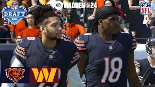 Madden 24 Caleb & Marvin Harrison Bears vs Drake Maye Commanders 2024 NFL Draft Sim 4K PS5 GamePlay