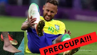 NEYMAR PODE FICAR FORA DA COPA?? Jogador sofreu entorse no tornozelo no jogo de estreia!