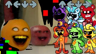 FNF new Smiling Critters ALL PHASES vs Annoying Orange & Apple Sings Sliced - Friday Night Funkin'