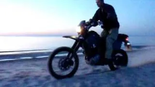 Beach riding with my DR650 "Expedition Bike" in Poland .